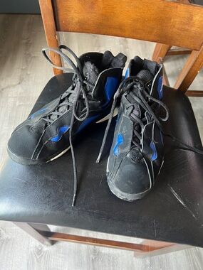 Kids Black and Blue High-Top Athletic Shoes
